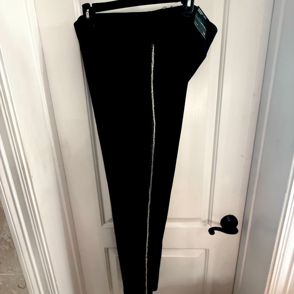 Inc Denim Pants - INC black Leggings Size 16 with metal fringe down legs